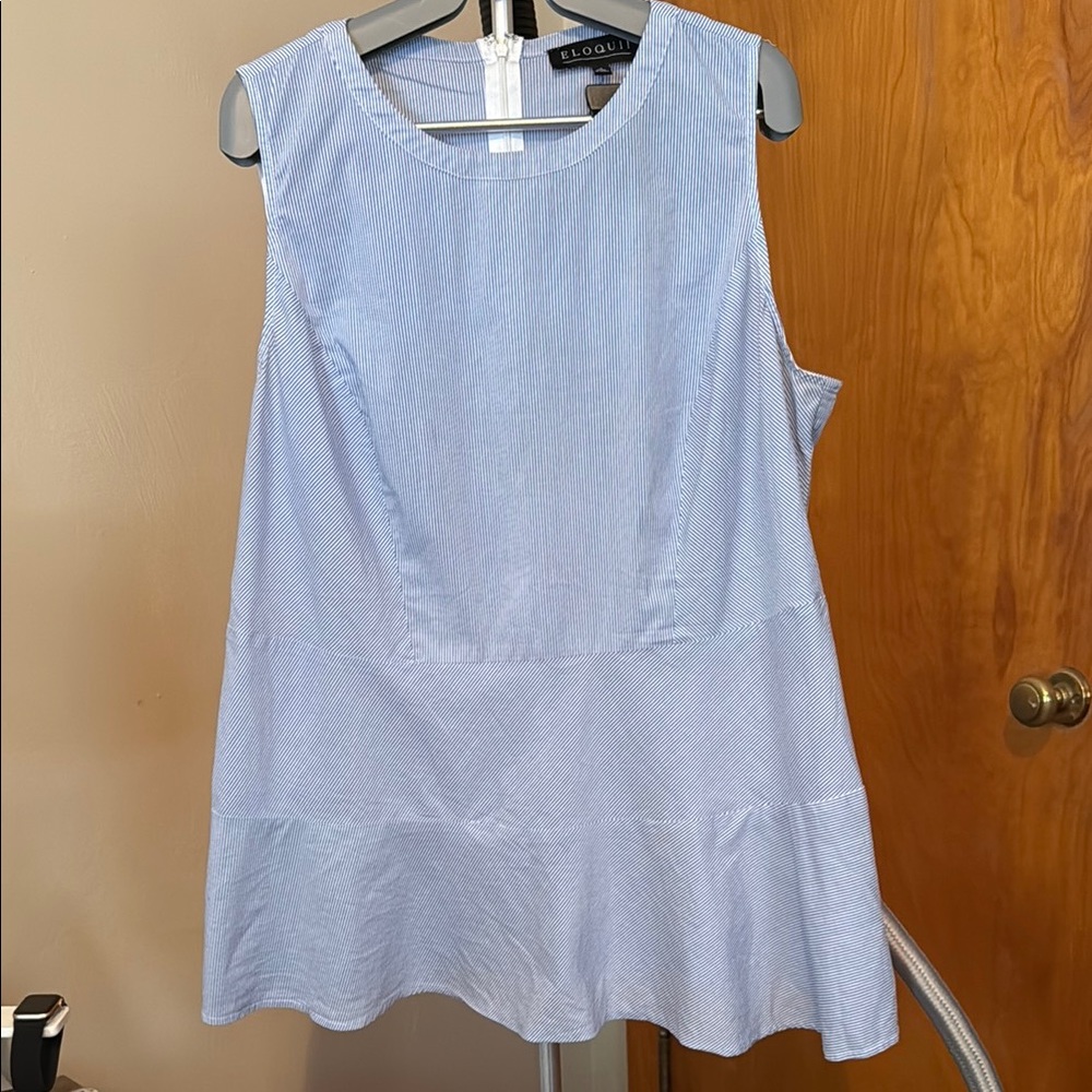 Eloquii cotton pinstripe top. Size 16. Like new
